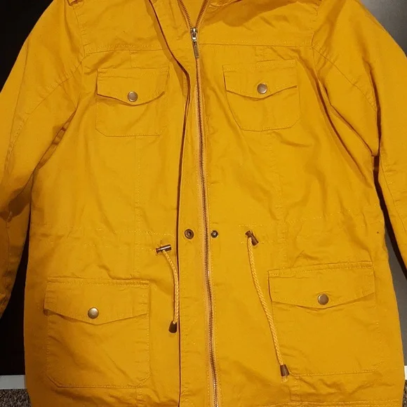 Mustard lightweight coat with hood - Picture 3 of 13